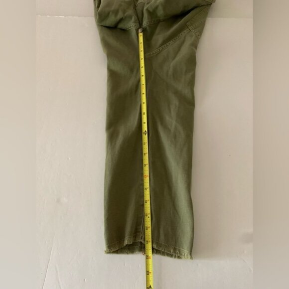 Nili Lotan Slouchy Linen Luna Pant w Side Tape Drop Crotch Army Green Size 4 - Picture 10 of 11